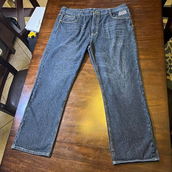 Makavelic Dark Wash Blue Jeans Men's 42x32 - Picture 3 of 6